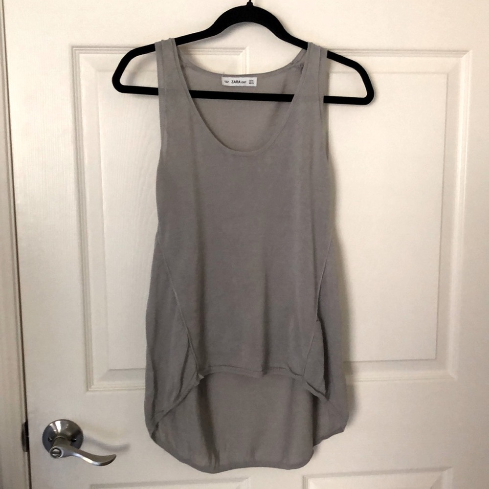 Zara knit tan top high/low vest